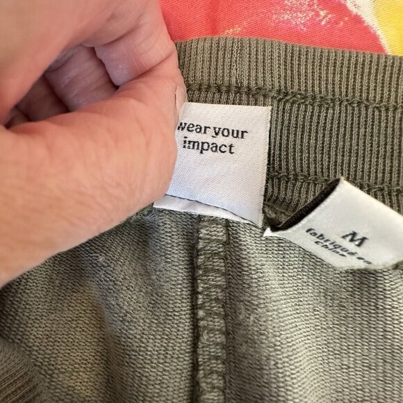 Tentree Wide Leg Pants Women’s Medium Green Organic Cotton Athleisure Yoga Soft - Picture 9 of 13